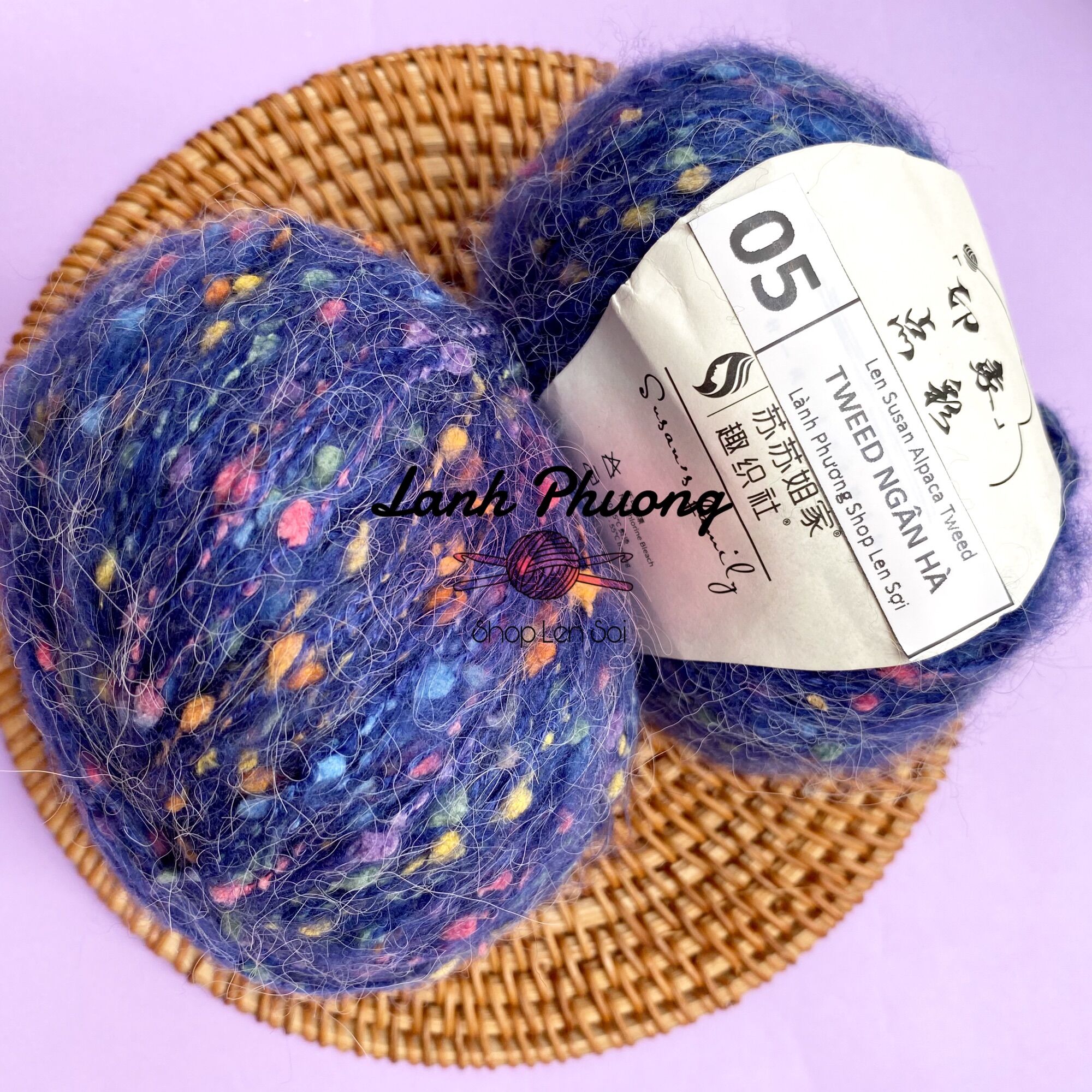 Len susan tweed đốm sắc màu thu đông