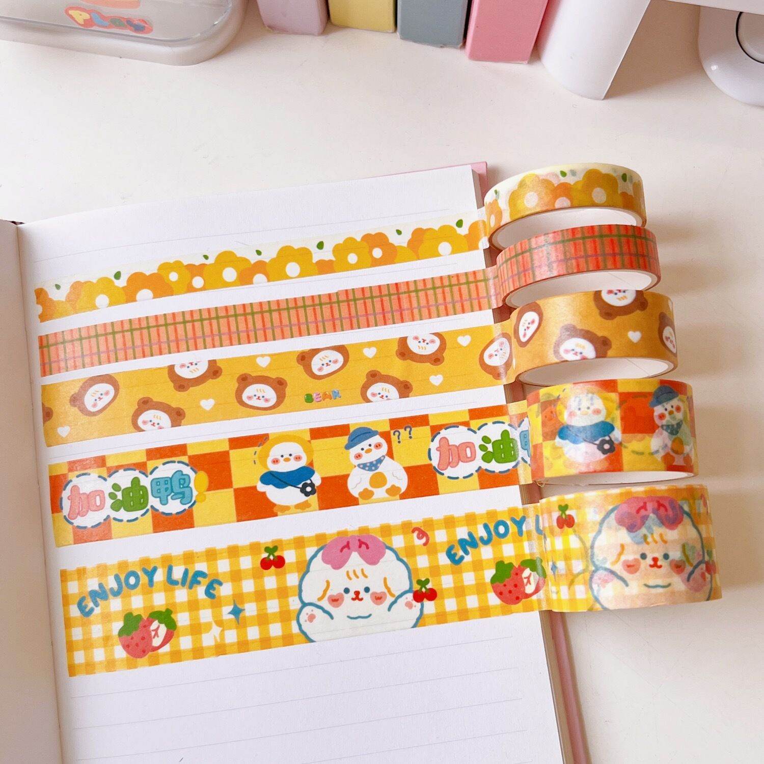 Set 5 cuộn băng dính washi tape