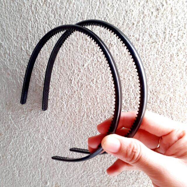 Combo 4 cái Bờm cài tóc màu đen 8mm (nhựa mềm)