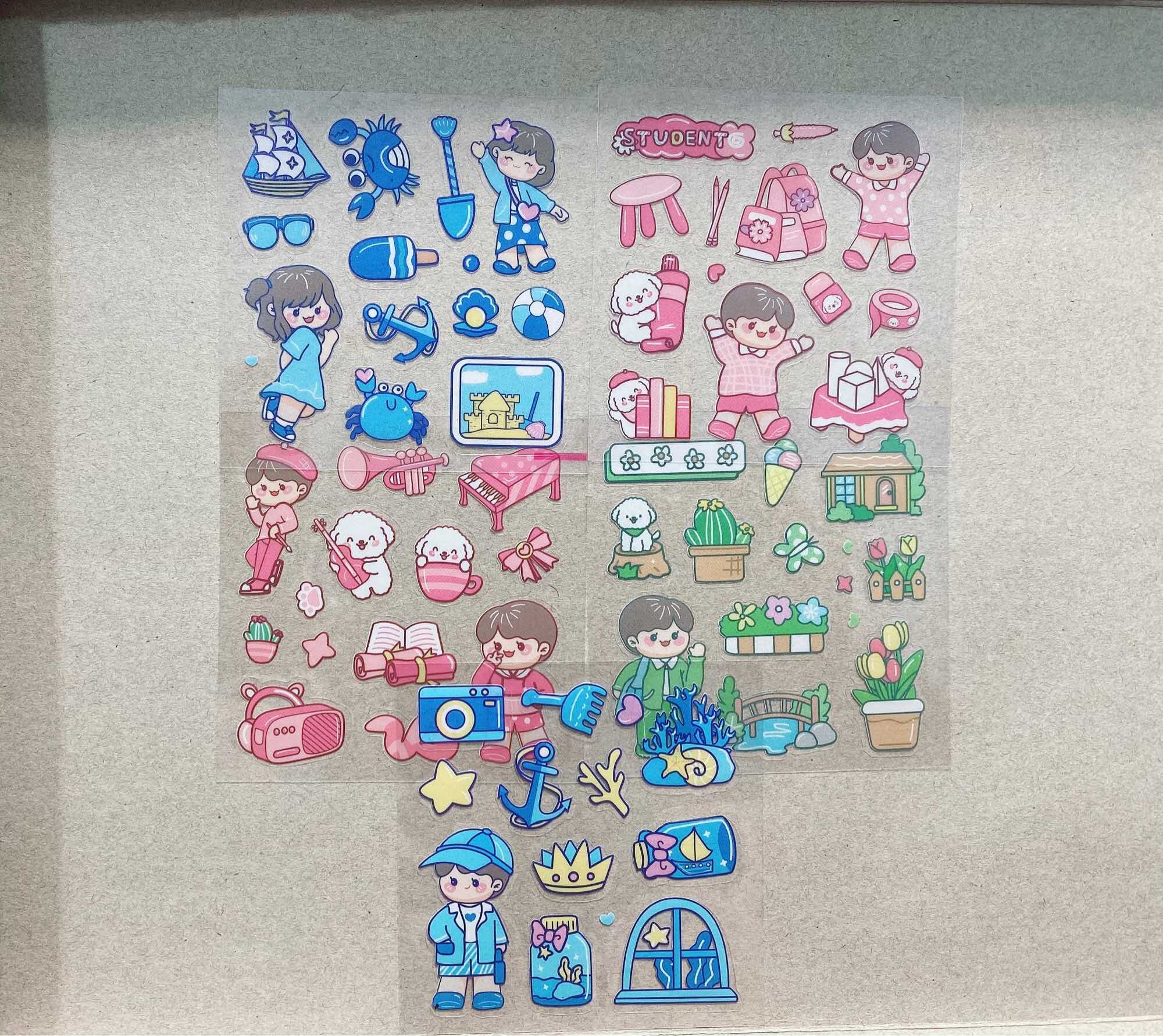 Hộp 100 tấm sticker siêu dễ thương