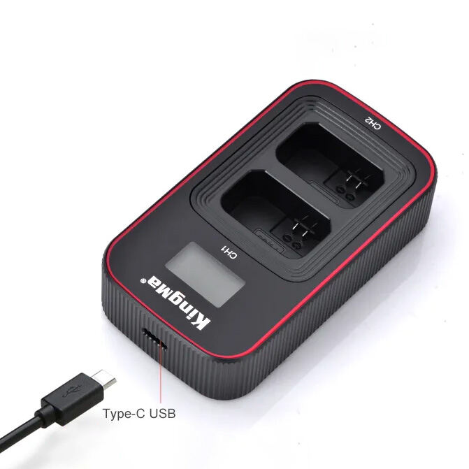 Sony FW50 NP-FW50 Kingma - Bộ 2 Pin 1 Dock Sạc đôi Sony Alpha ZV-E10 A7 A72 A7R A7R2 A7S A7S2 A6500 