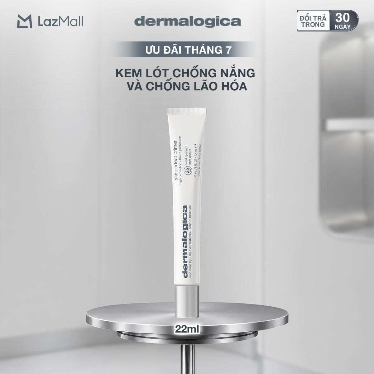Kem lót dermalogica skin perfect primer spf30 chống nắng, tạo hiệu ứng căng mượt 22ml