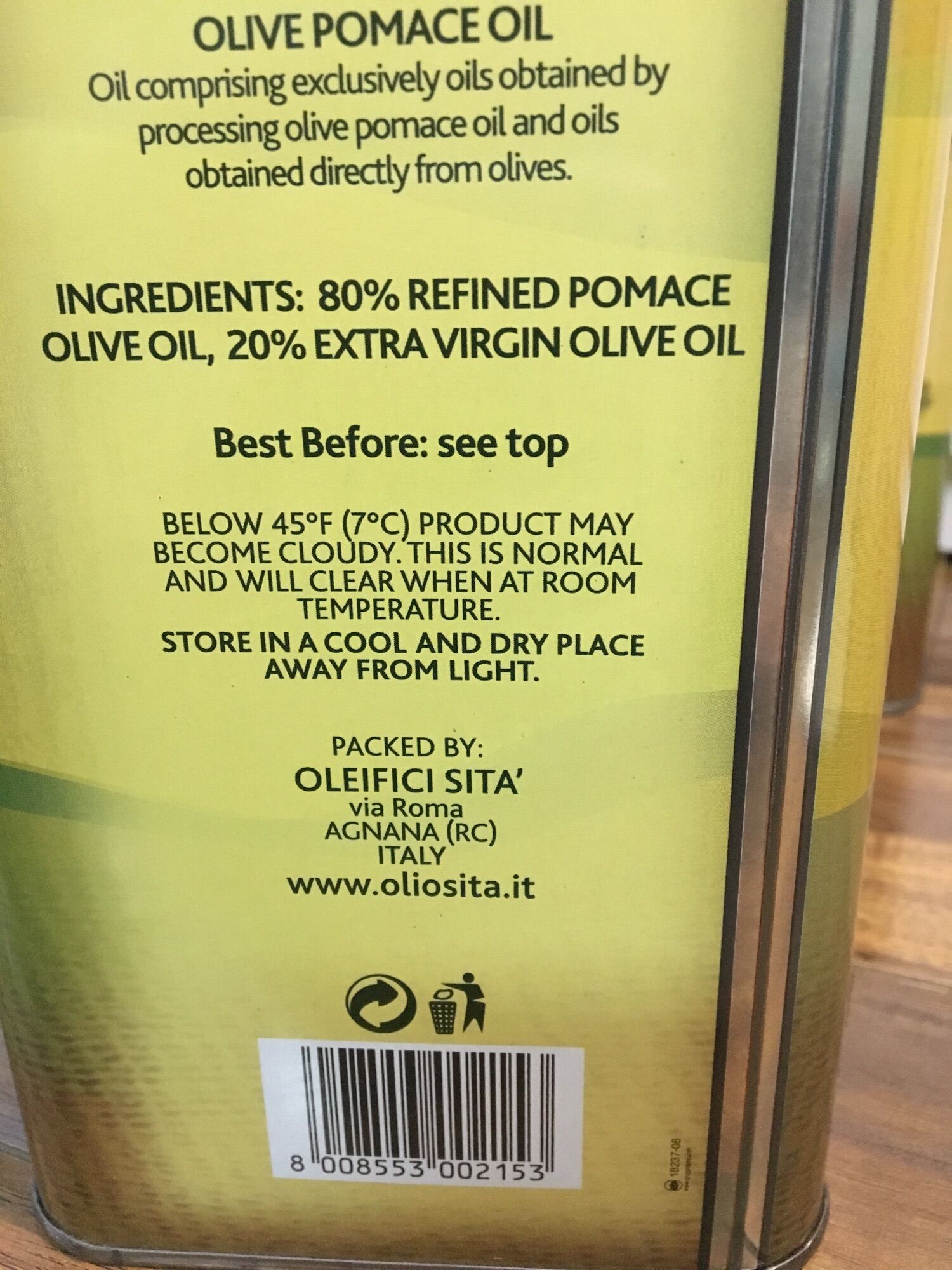 Dầu oliu Sita xách 5000ml.