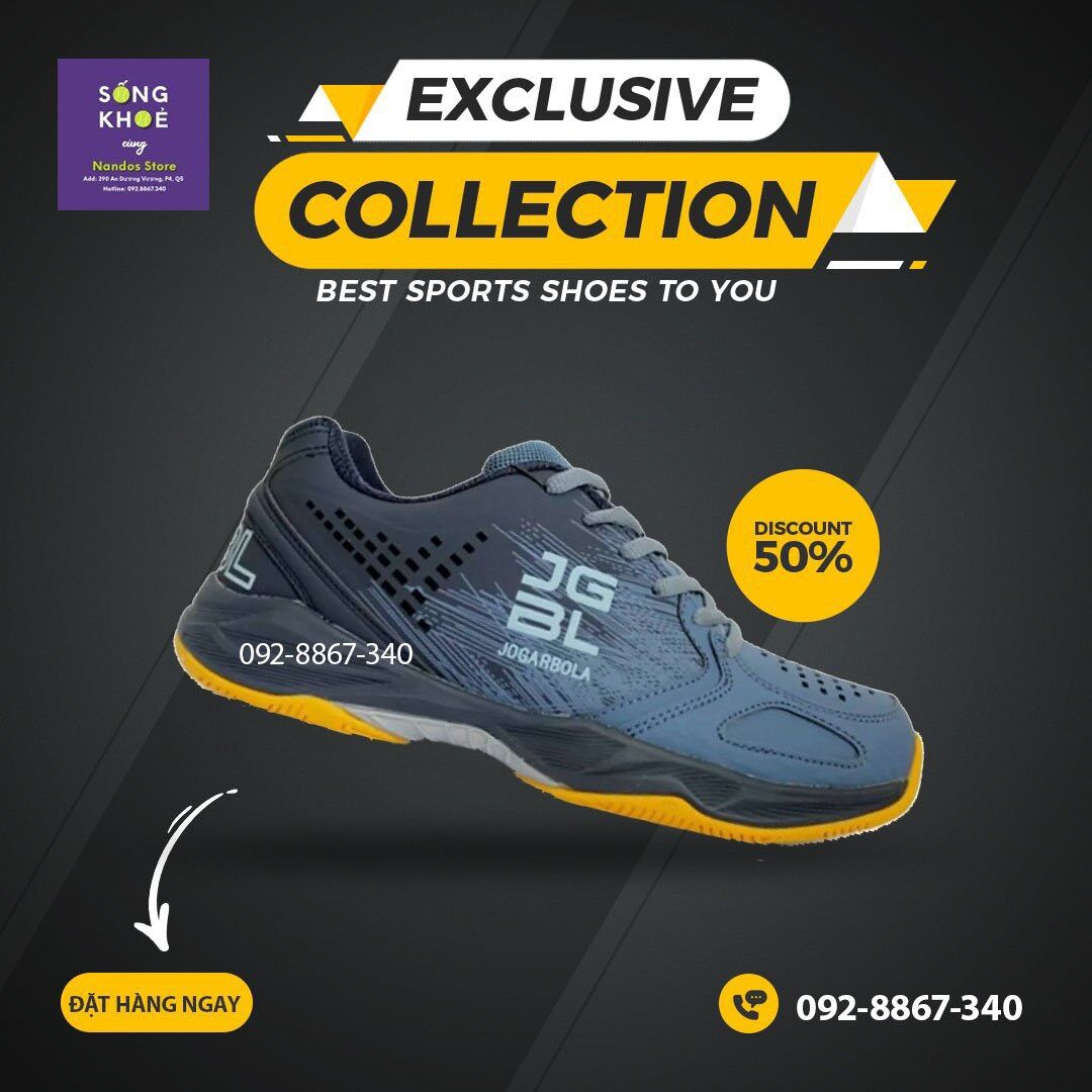 Nandos Store- GIÀY TENNIS CHÍNH HÃNG JOGARBOLA BLACK 2022
