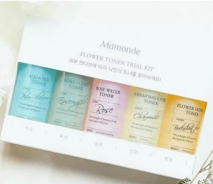 Sét nước hoa hồng
Mamomde flower toner trial kit 5
     Công thức : dạng lỏng
     Chăm sóc da: da khô, lỗ chân lông to,da dầu, da ko đều màu.
      Xuất xứ: hàn quốc
      Kích cỡ: 50g/gr
      Hsd: 3 năm kể từ ngày sx

Flower toner trial kit 5 là bộ mẫu