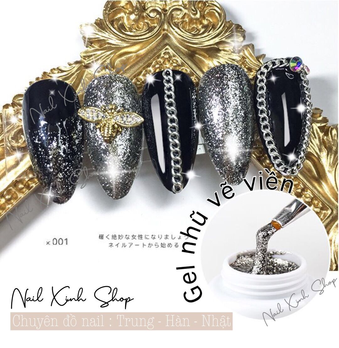 Gel viền nhũ flash siêu sáng cho nail