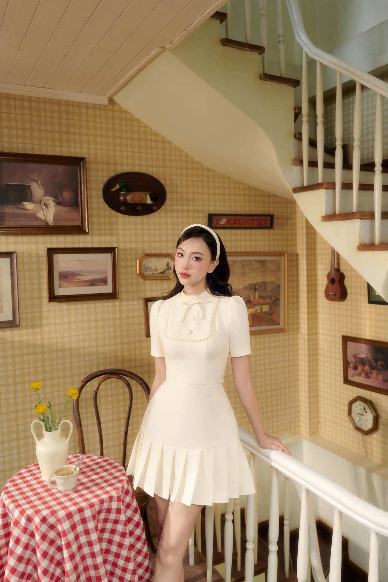 Céleste - váy cổ nơ jessie dress