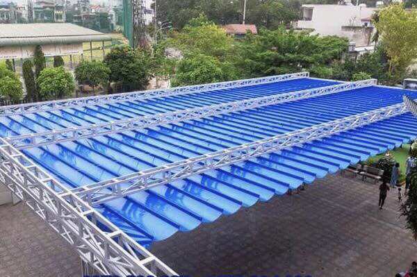Tay quay mái bạt xếp - Mái trượt ( puly 2 rảnh)