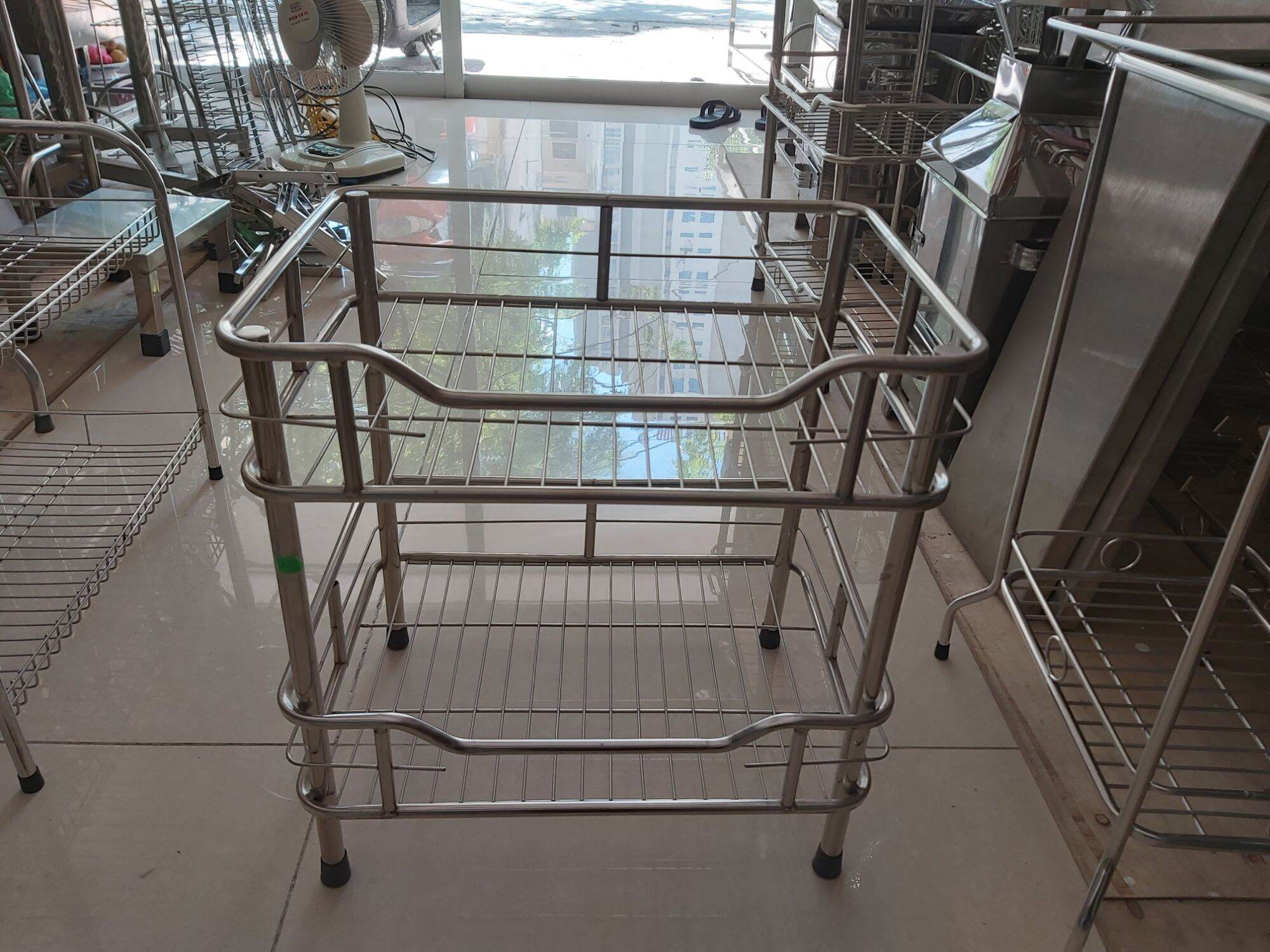 Kệ úp cốc chén inox 2 tầng