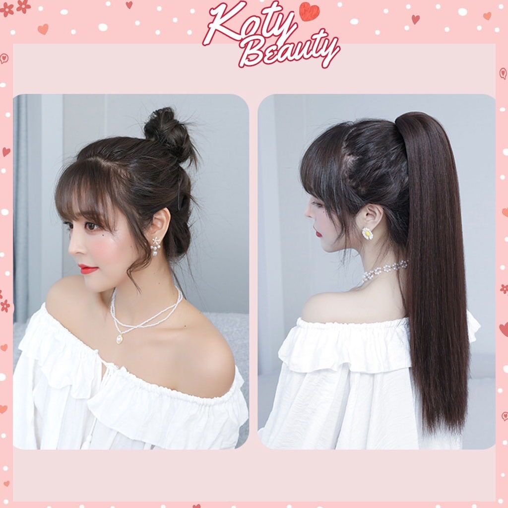 Tóc giả cột thẳng dài ❇️tóc tơ cao cấp ❇️