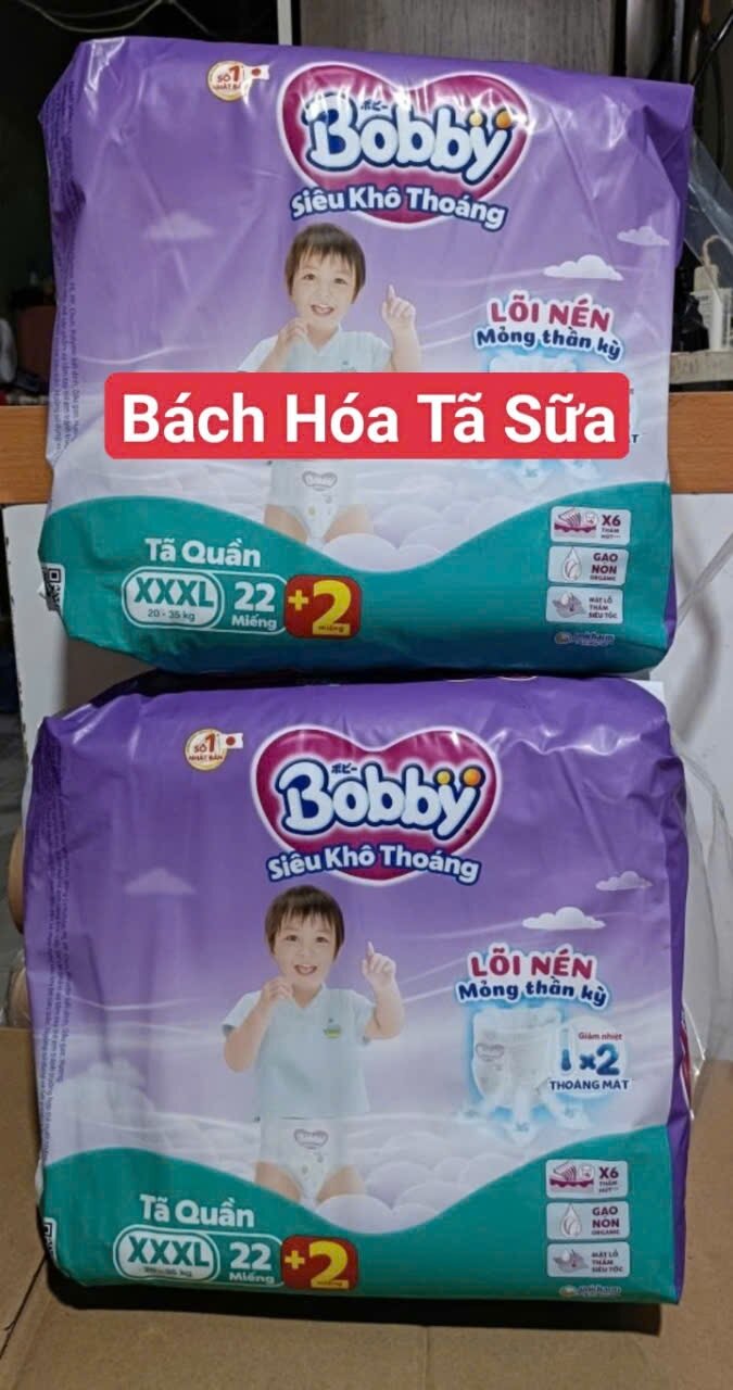 (Tặng 4 miếng) Tả quần Bobby XXXL 44 +4 miếng (tổng 48 miếng siêu tiết kiệm xxxl22+2 x 2)