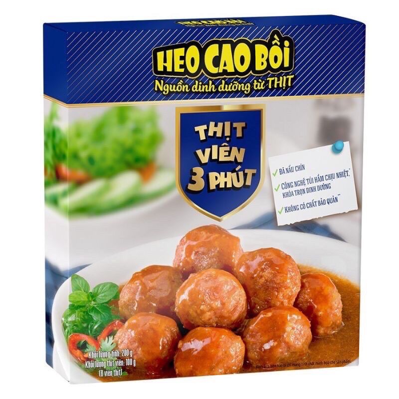 Thịt Viên 3 Phút Heo Cao Bồi Hộp 200G