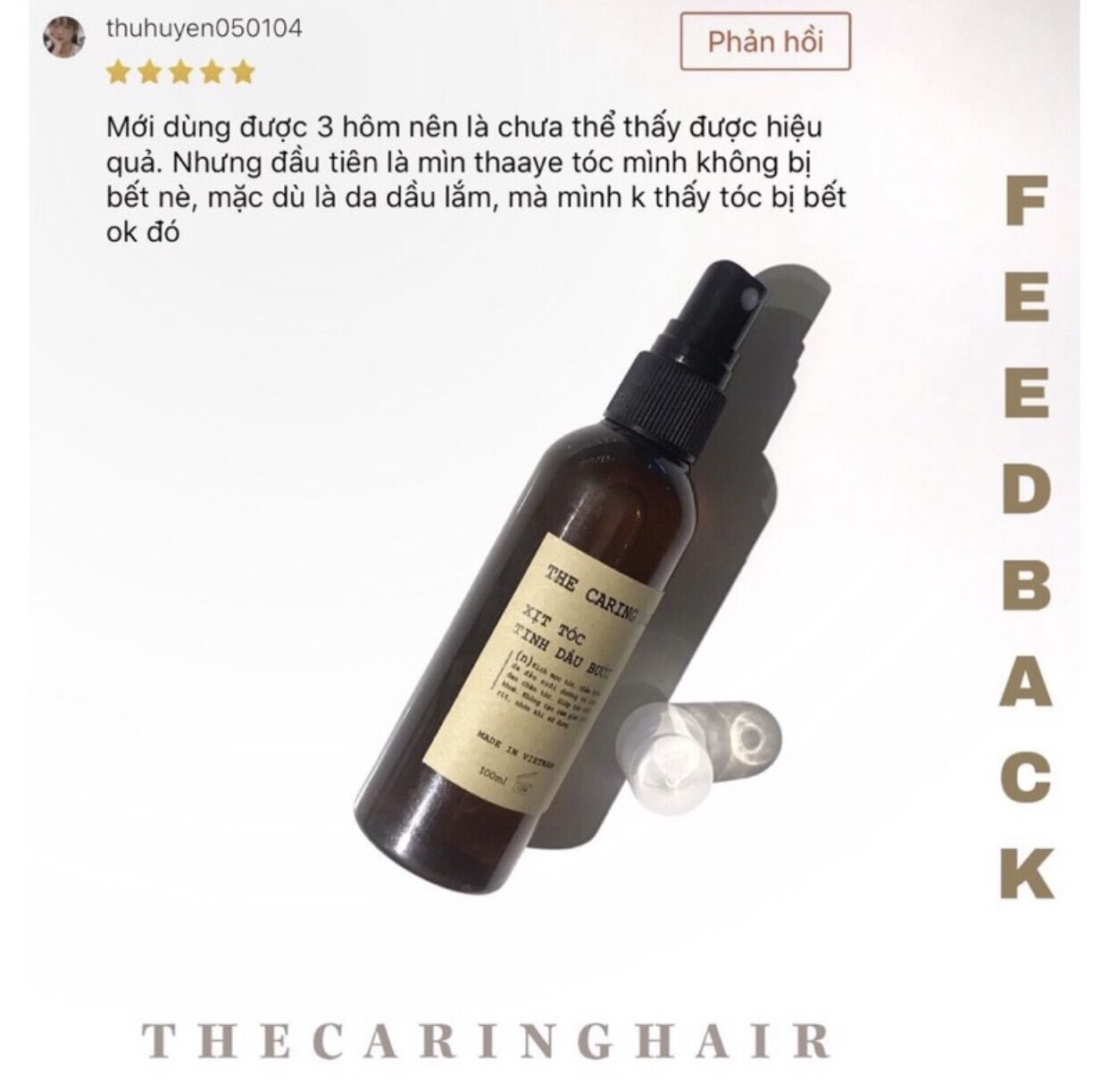 [CHÍNH HÃNG] Xịt tóc Tinh dầu bưởi THE CARING HAIR ( Kích mọc tóc - Giảm rụng )