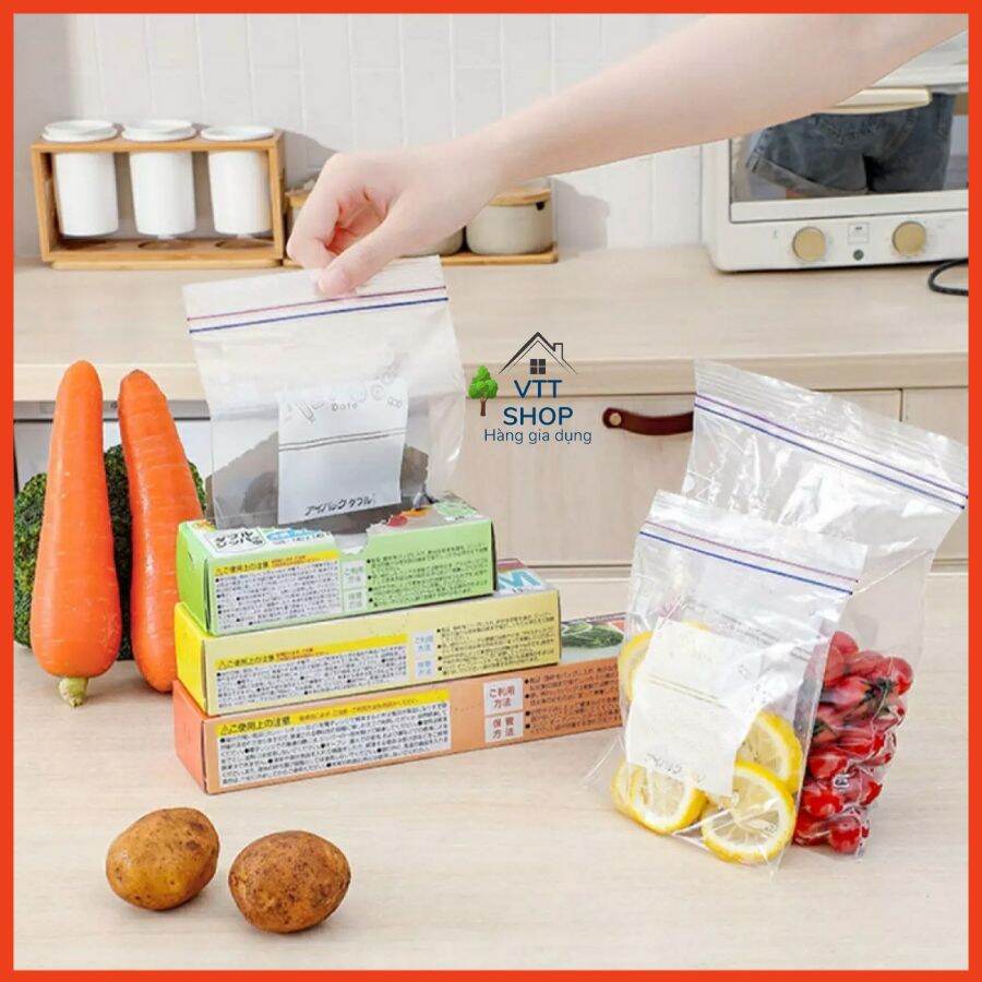 Set 3 hộp túi zip đựng thực phẩm Nhật Bản