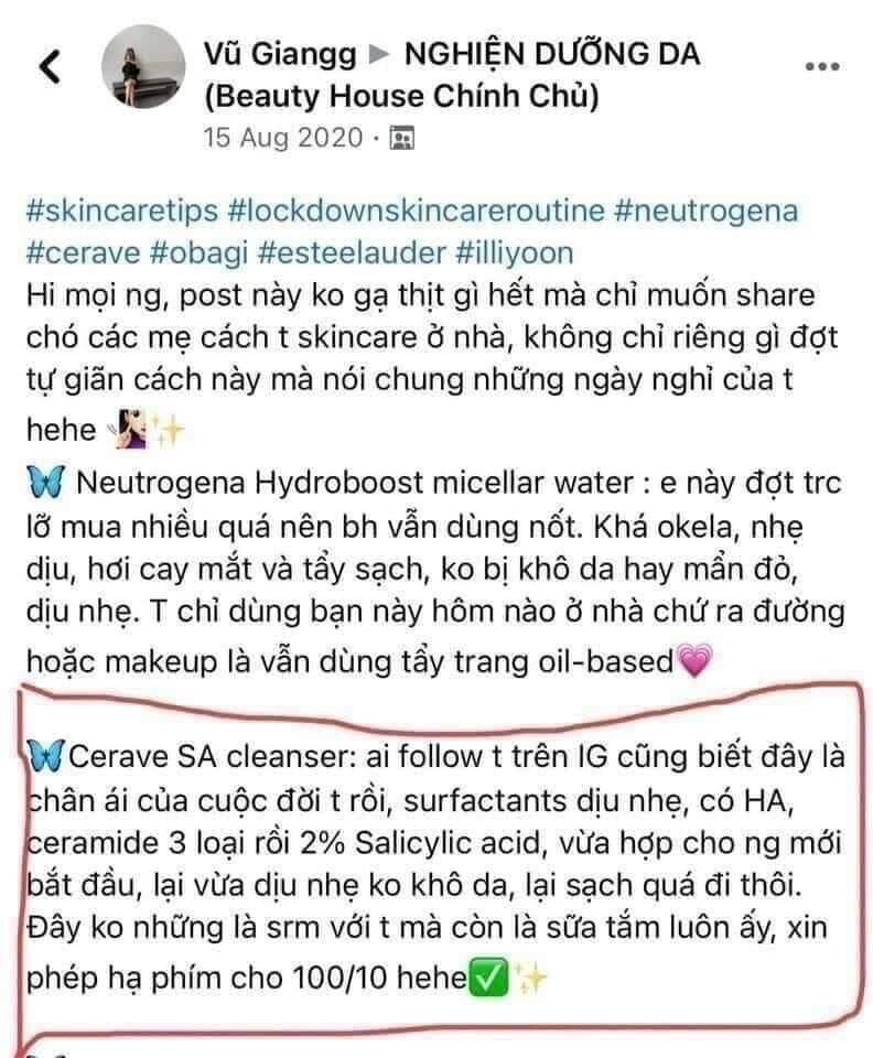 Sữa rửa mặt Cerave
