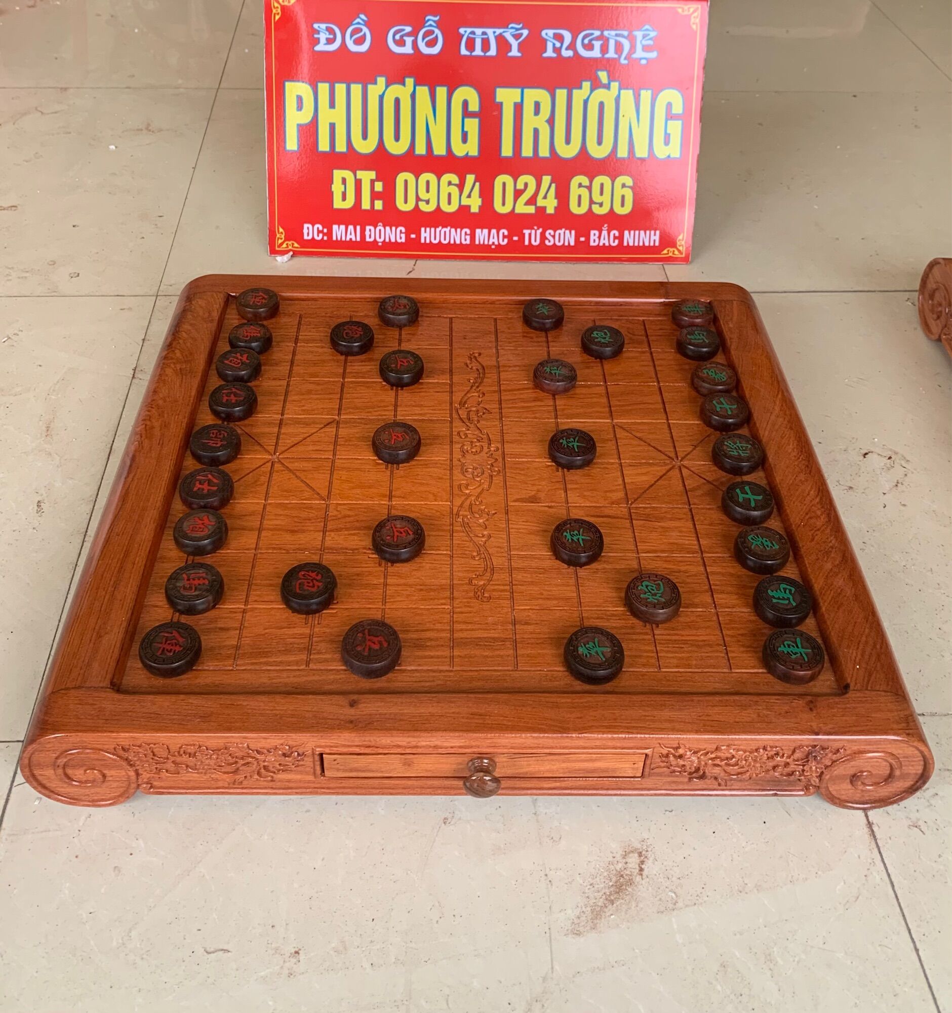bàn cờ tướng gỗ hương đá