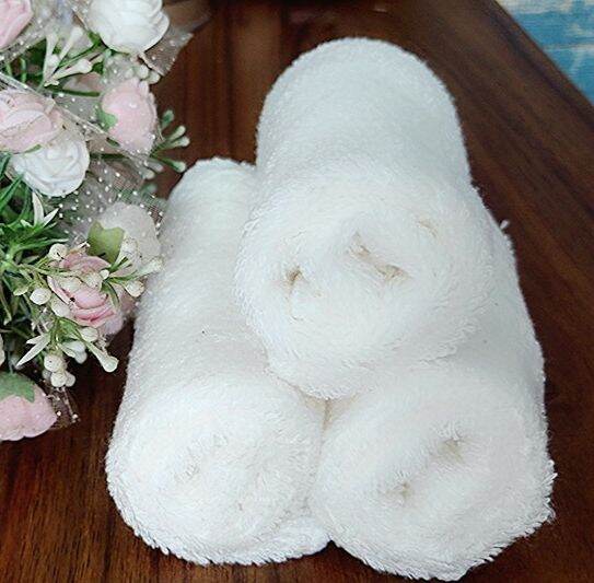10 Khăn mặt, khăn tay trẻ em màu trắng cotton tự nhiên kích thước 25 x 25cm - gia dụng đồng nai