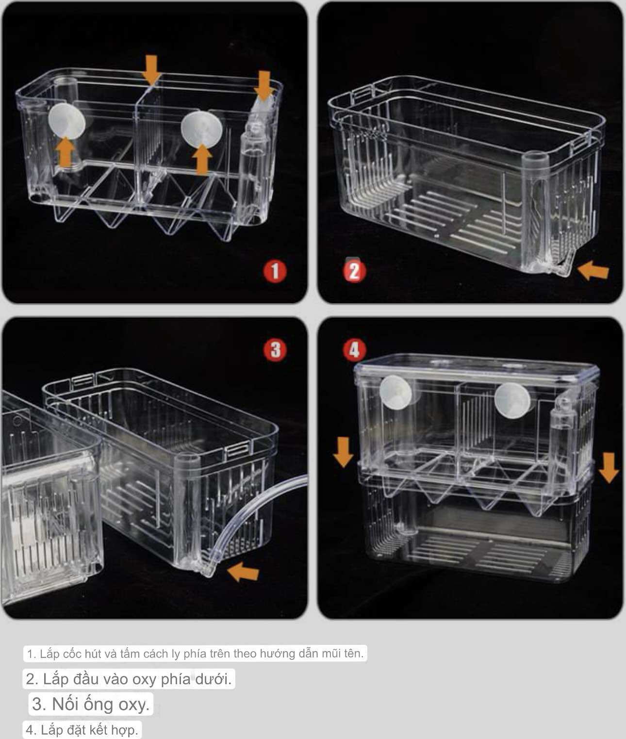 Lồng Đẻ Mica 2 Kích Cỡ - Dưỡng Cá , Tách Cá Đẻ