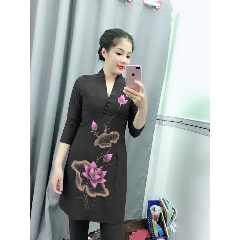 Đồ Lam Đi Chùa ➕➕Kết Tân Vẽ Bụi Sen