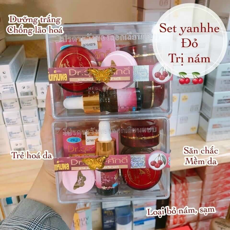 Set kem nám tàn nhang yanhee cherry đỏ Thái lan