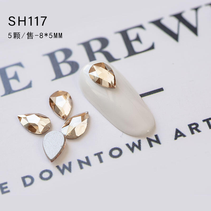 Kim cương lớn làm móng kim cương nhân tố swarovski kim cương móng tay phong cách nhật bản đế bằng viên đá dị hình siêu lấp lánh siêu sáng hỗn hợp