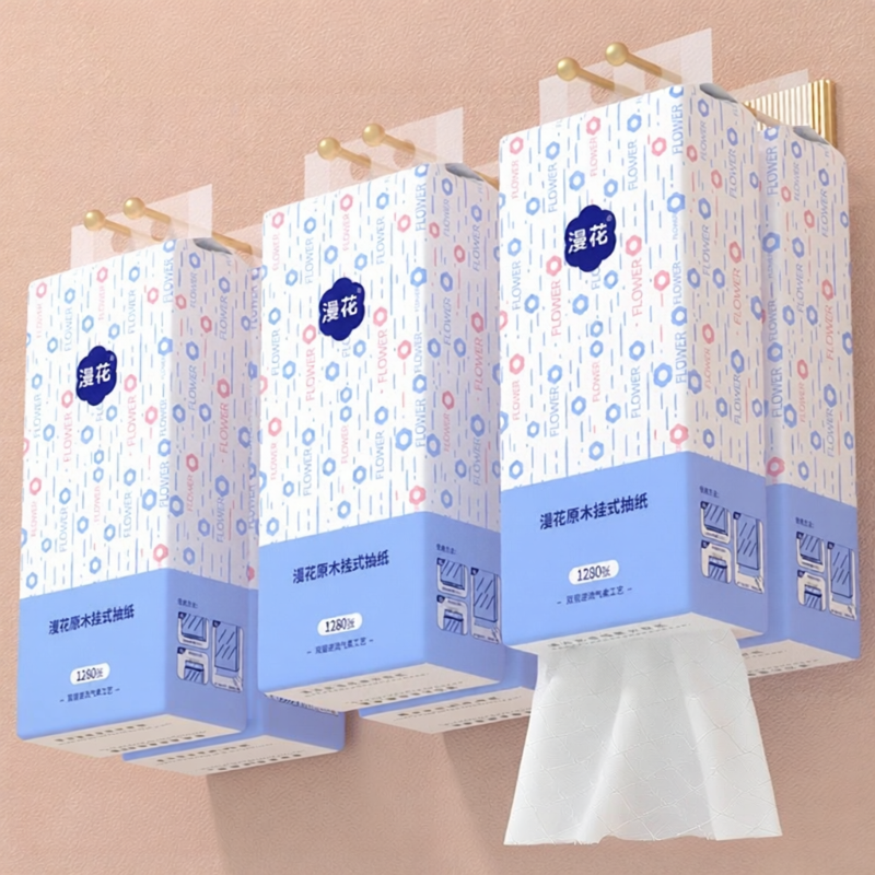 Màn Hoa Tissue Box Multi-Sizes 4 Layers 1280 Sheets/Box Home Commercial Office Hotel Public Use Basic Model Non-Scented