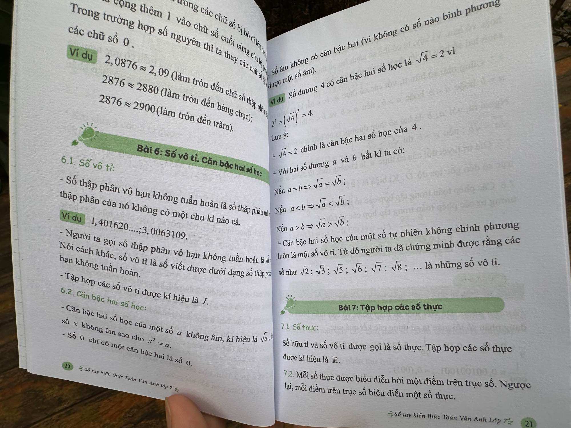Sổ tay kiến thức Toán, Văn, Anh lớp 7
