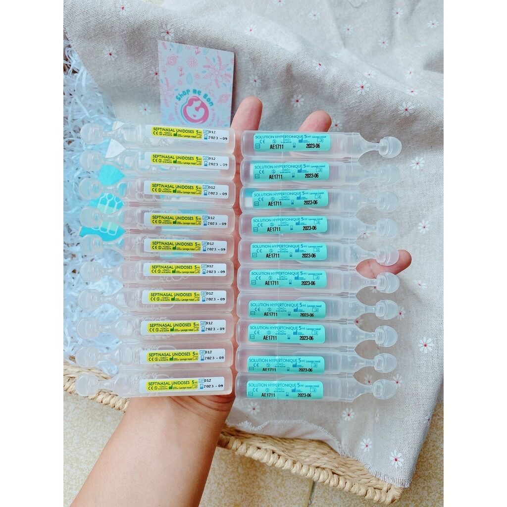 Nước muối sinh lý Hồng, Vàng, Xanh (hộp 20/40 tép) - Pháp