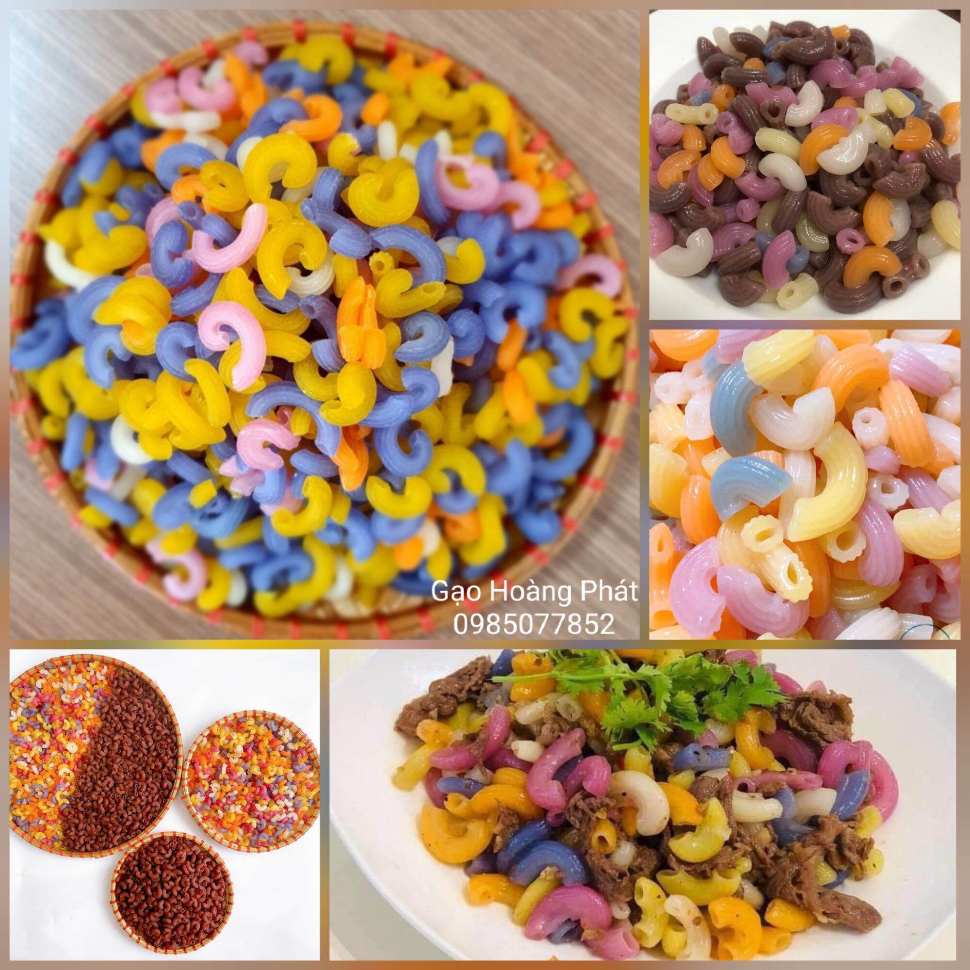 Nui rau củ ngũ sắc eatclean ăn kiêng,ăn dặm gói 500g.