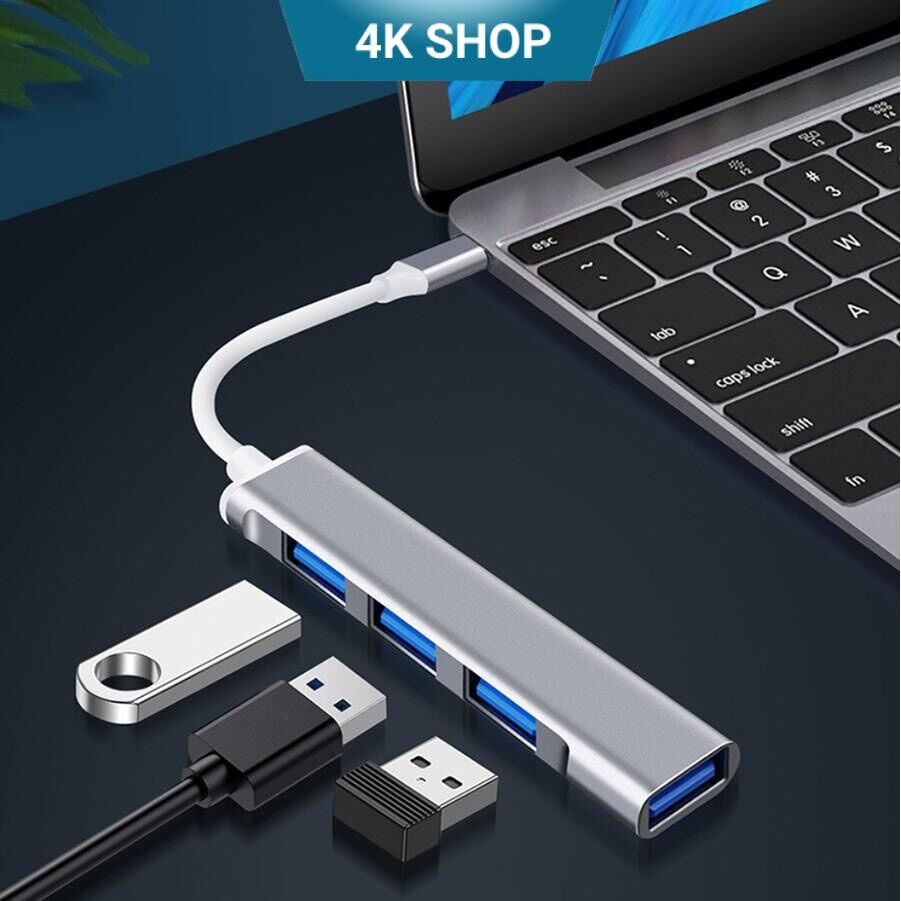 Cáp chuyển tin hiệu Type C sang 4 cổng Usb 3.0 - Hup chia cổng type C