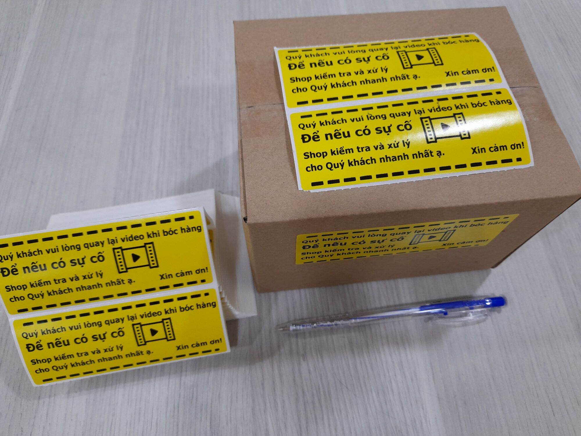 100 Tem - Tem dán note khách quay video khổ 103x40mm