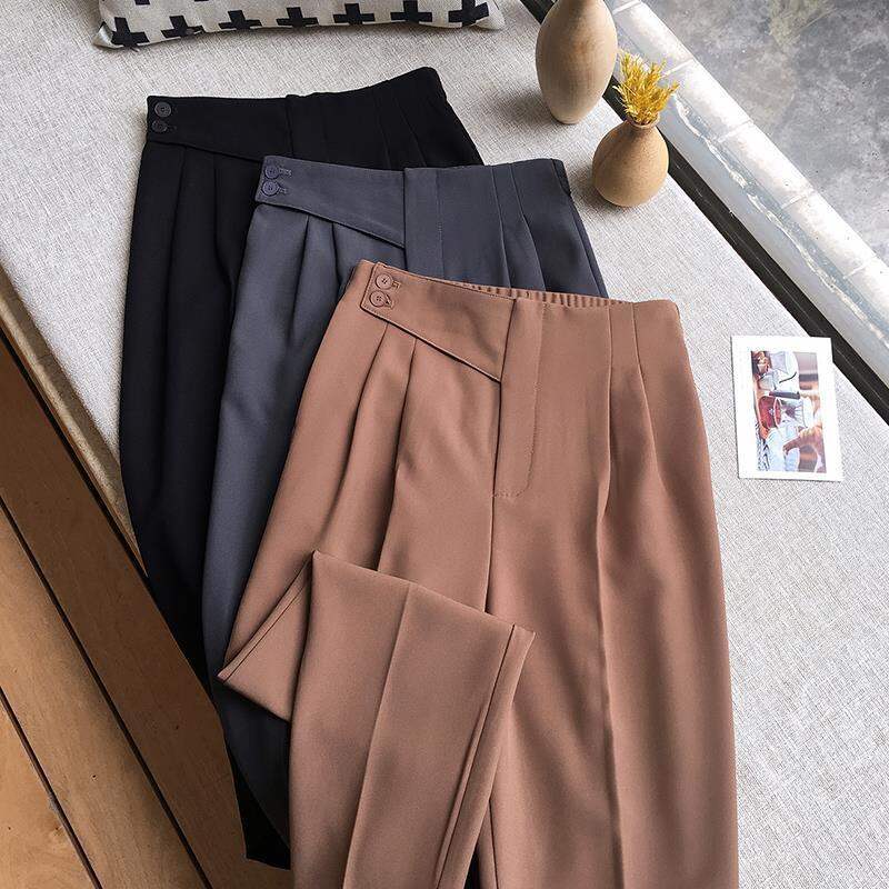 Quần tây công sở MIE baggy vạt lệch lưng thun