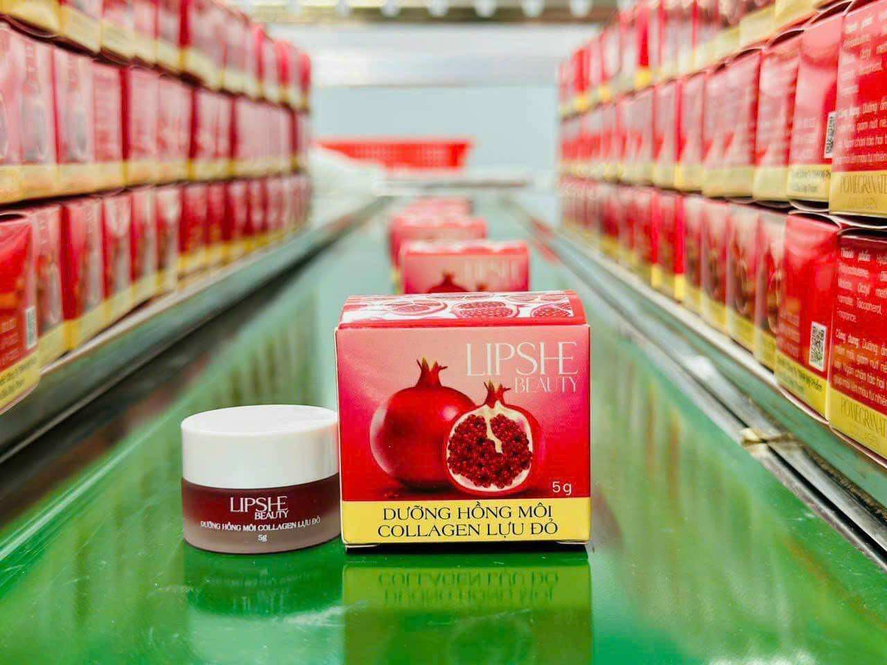 Dưỡng Hồng Môi Collagen Lựu Đỏ Lipshe Beauty 5gram