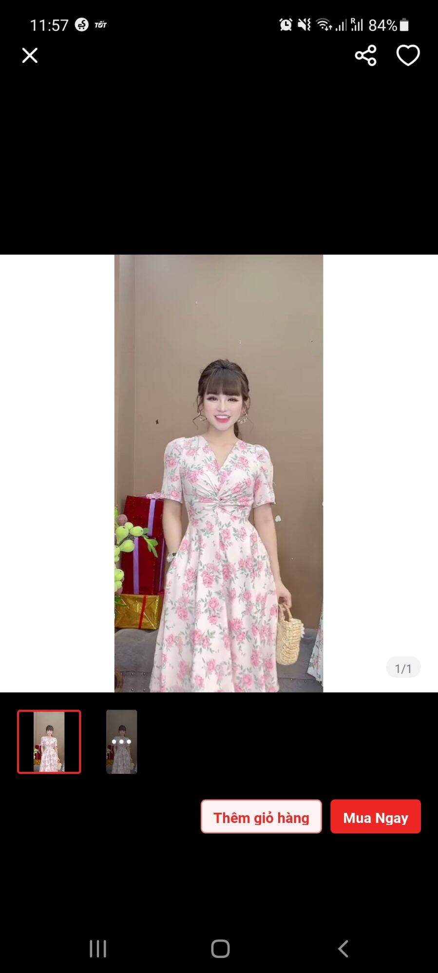 Đầm hoa xoắn eo Monoco