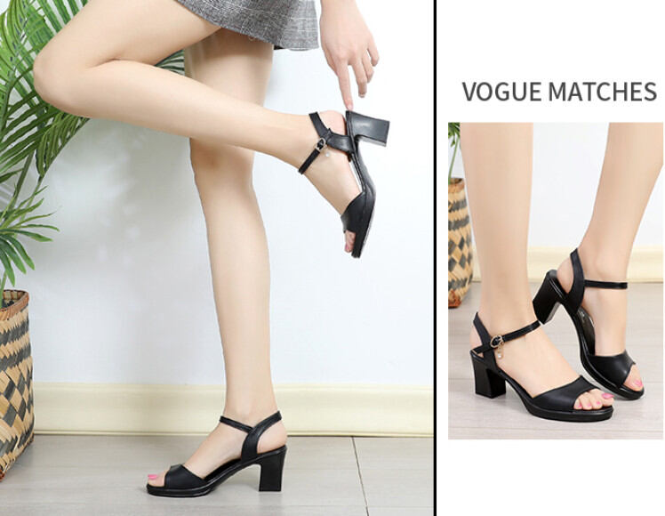 Giày sandan gót vuông bản 7f ms02
