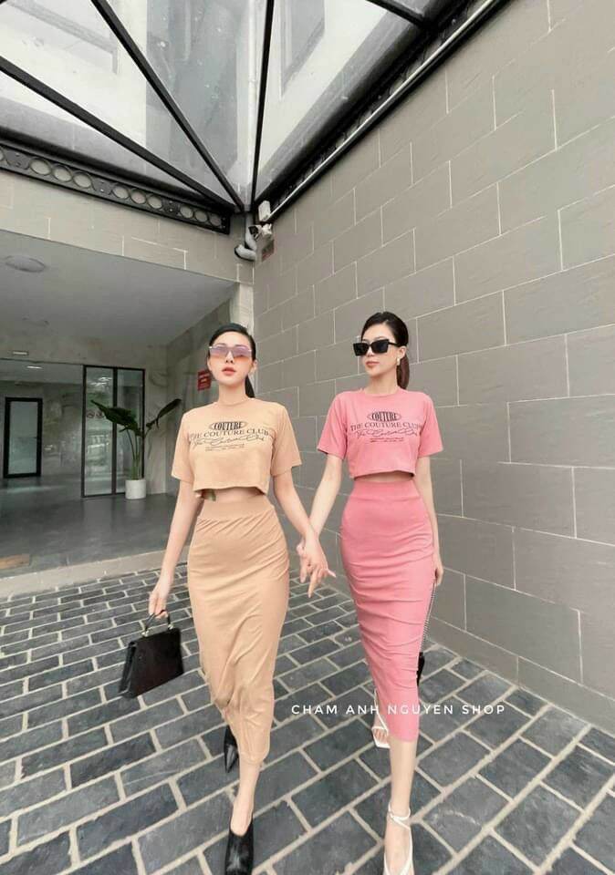 Chân váy bút chì qua gối
