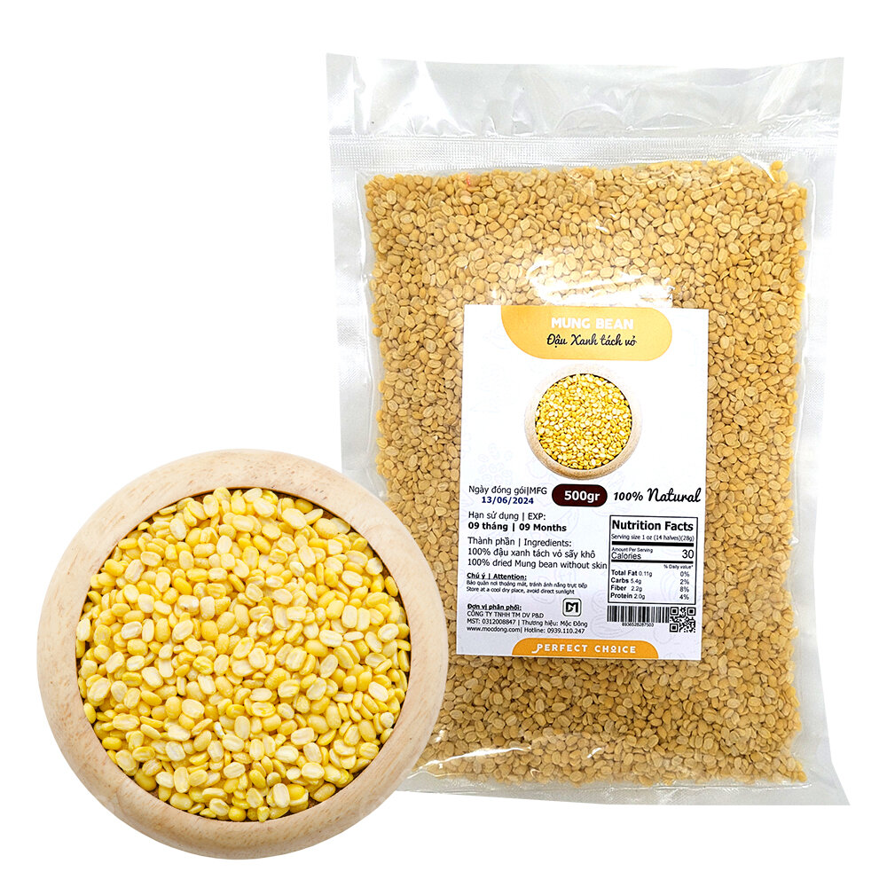 Đậu xanh tách vỏ túi 500gr