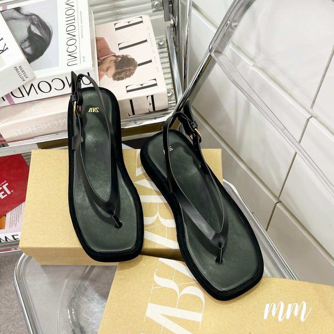 Sandal Zara new 2023 đế bằng cao 3p