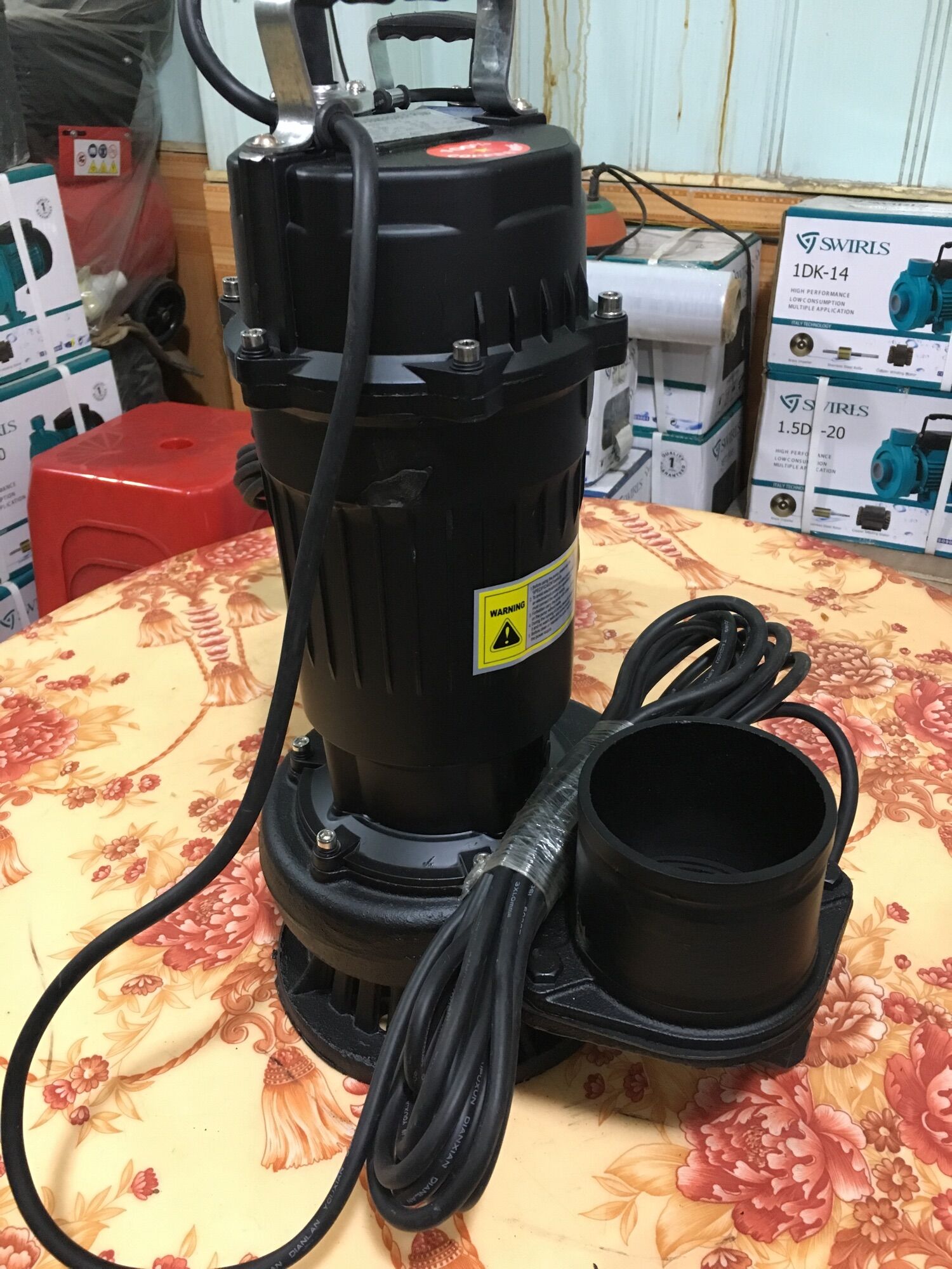 Máy bơm chìm 2hp 1.5kw ống phi 80 hút được bùn dây đồng