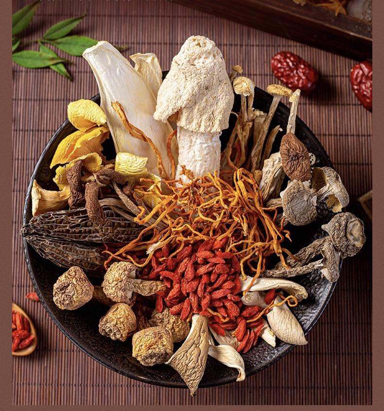 Combo phụ gia nấm 7 màu nguyên liệu nấu tiền canh gà, sườn non 七彩菌汤包