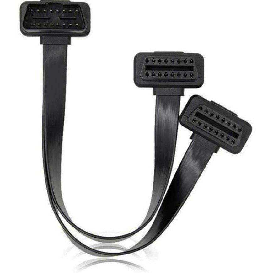 Chia Cổng OBD II Tiện Ích Cho Xe Ô Tô, Bộ Dây Cáp Chia 2 Cổng OBD - Dây Dẹt Gập Chữ L