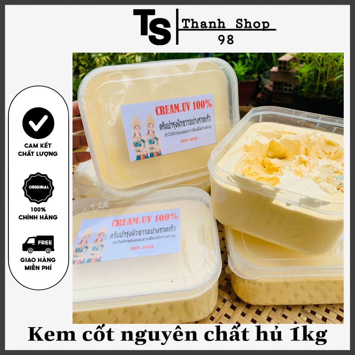  Kem Cốt Thái Sâm Tẩy Mạnh Siêu Trắng Mịn Mướt Da Kem Tươm Dầu Vàng 