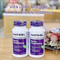 Viên uống Biotin mọc tóc 10000 Mcg Natrol Mỹ giúp giảm gãy rụng hiệu quả 100 viên