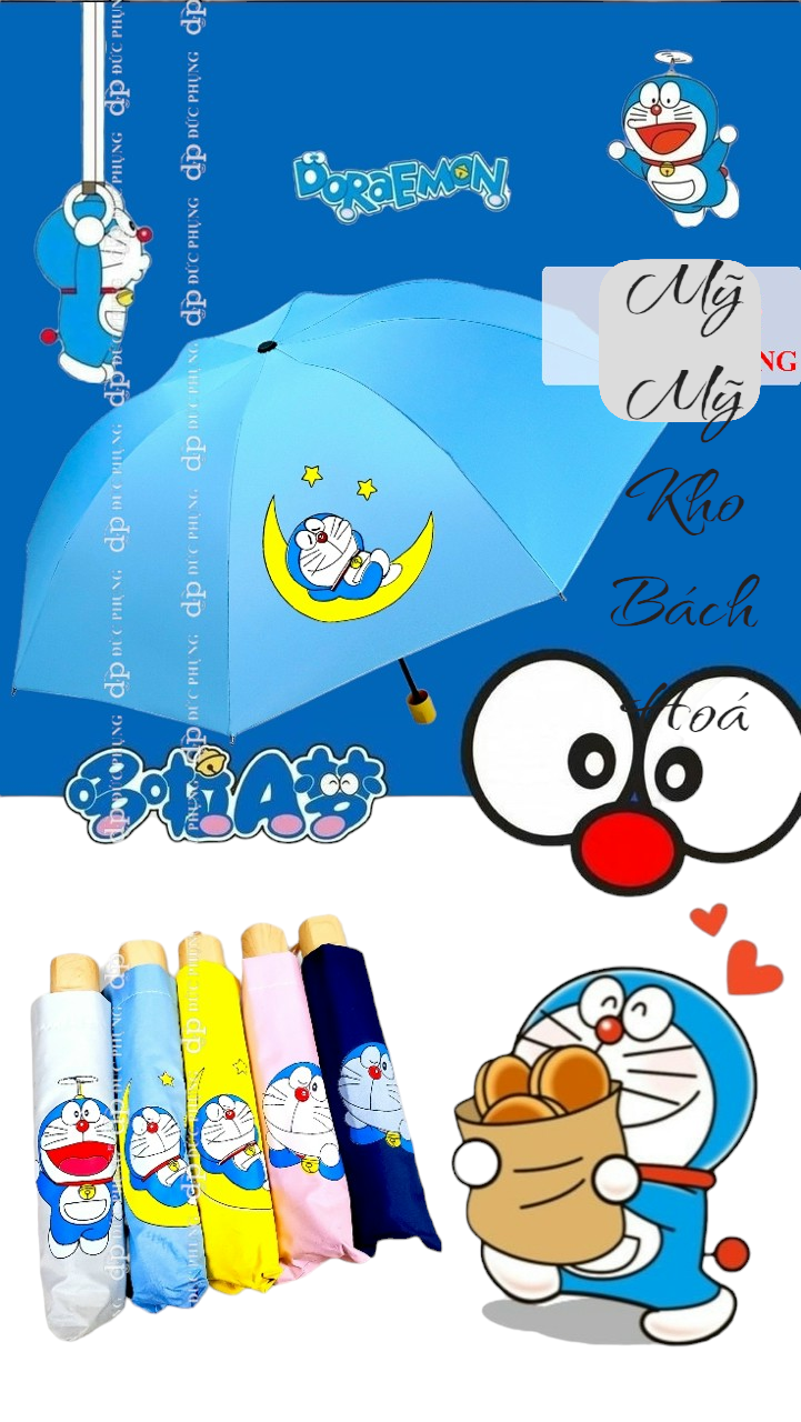 Ô dù gấp gọn hoạt hình Doremon cho bé