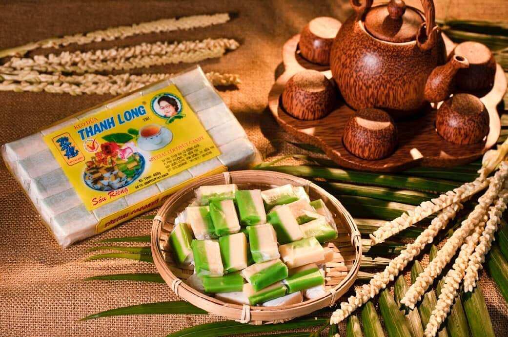 Kẹo dừa sữa dứa sầu riêng Thanh Long 450g ( Kẹo dừa dứa 2 màu truyền thống)