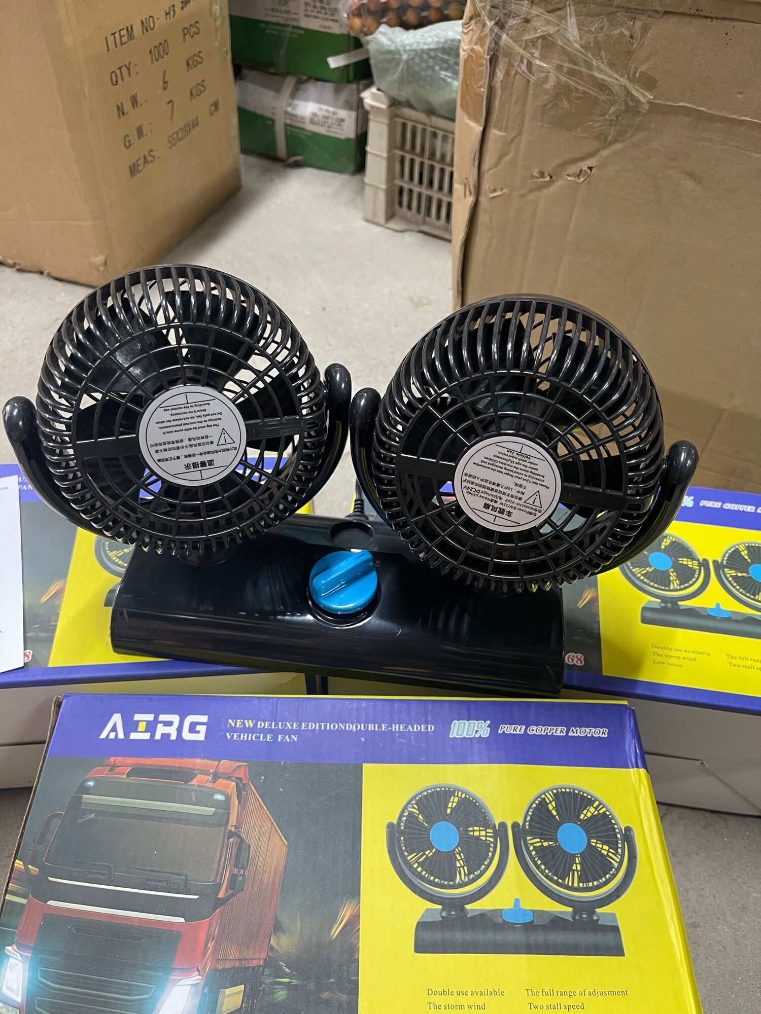 Quạt đôi 12v/ 24v dùng cho xe tải, xe ben