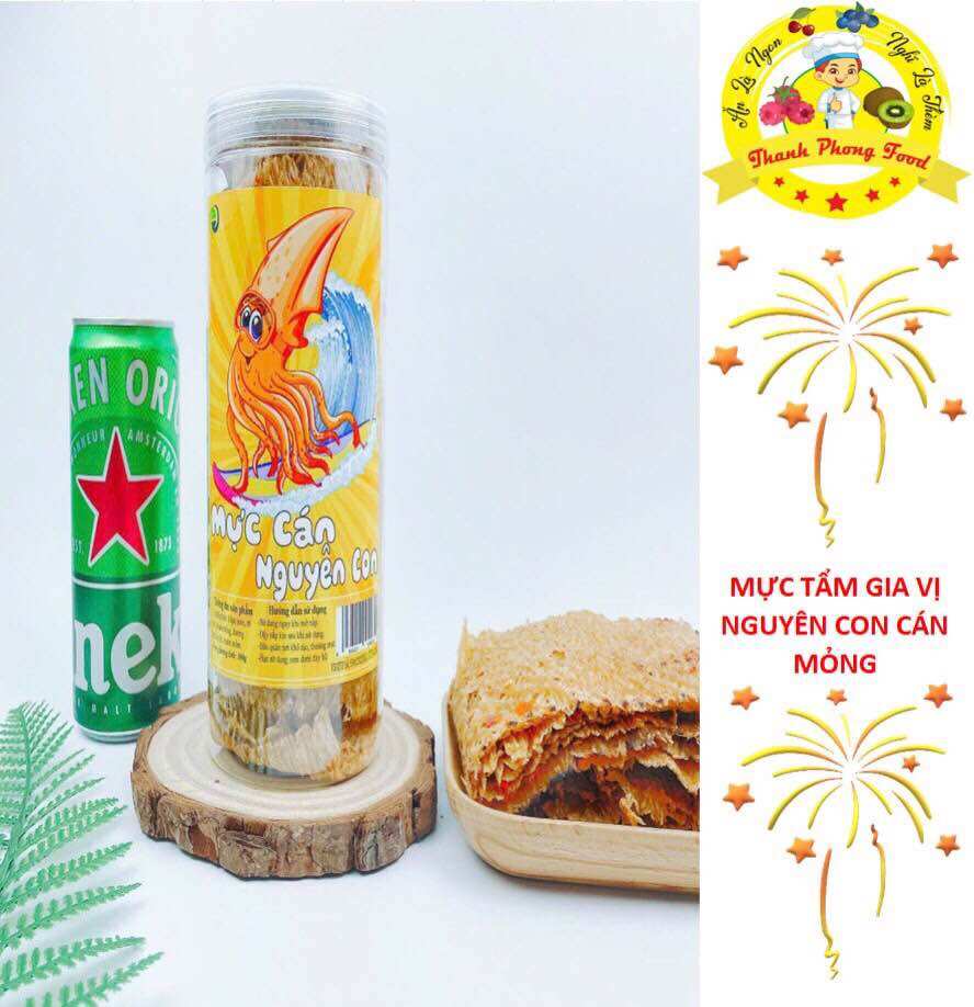 Mực nguyên con cán tẩm gia vị hủ 250gr