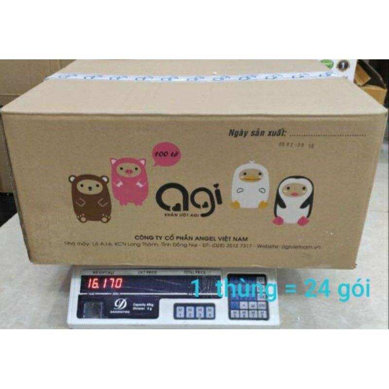 1 Thùng khăn ướt Agi ( 24 gói) không mùi. Date mới. Giao màu ngẫu nhiên. Hàng chính hãng.