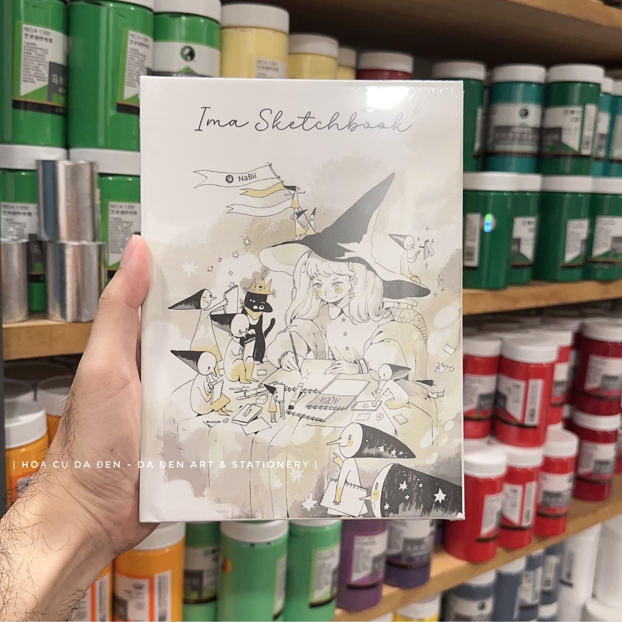 DA ĐEN Sổ Vẽ IMA Nabii Sketchbook 2023 Bản May Gáy 50 Tờ