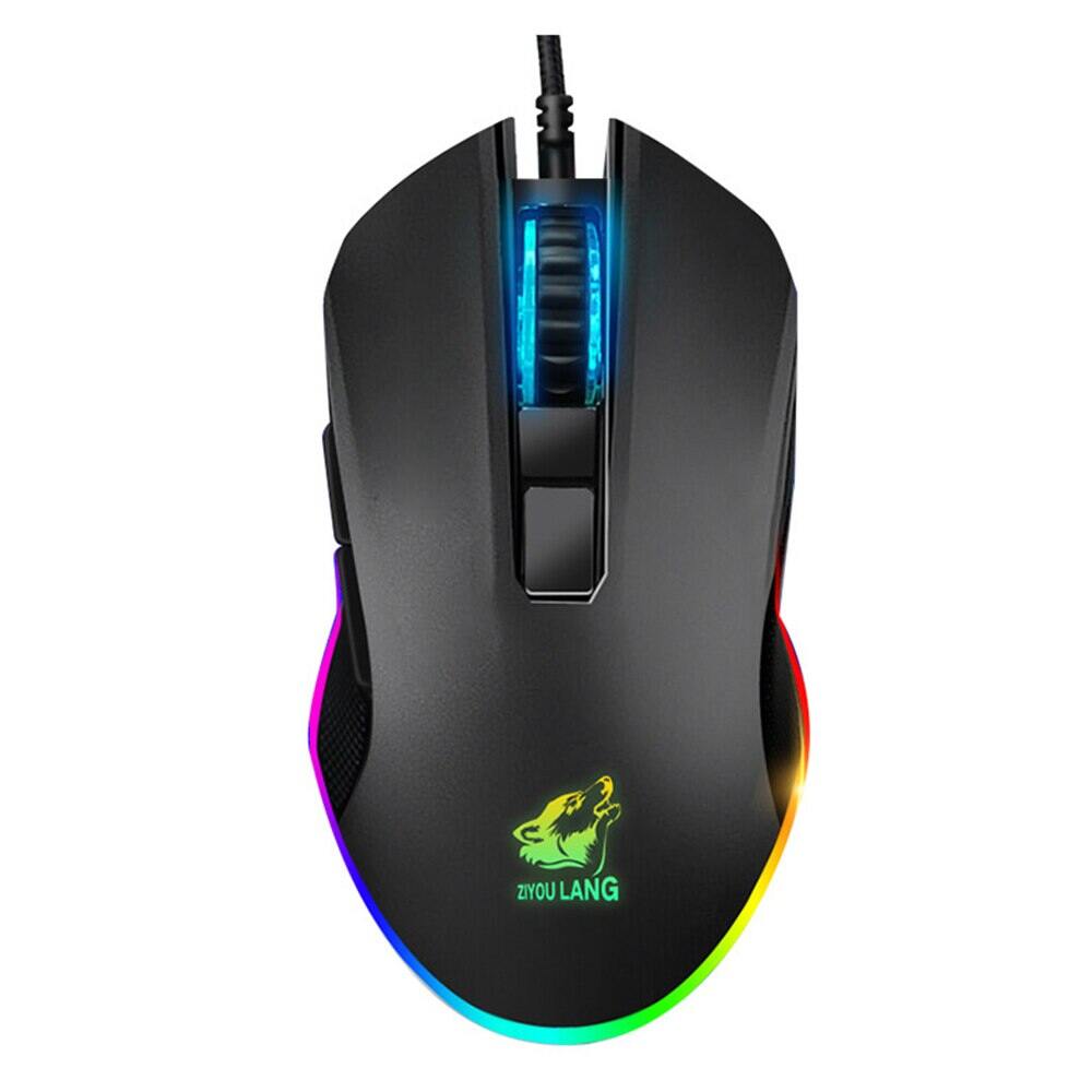 Chuột Chơi Game Có Đèn Nền RGB Quang Học USB Có Dây Với 3 Thiết Kế 6 Nút Công Thái Học Có Thể Điều Chỉnh Dpi Cho Máy Tính Xách Tay - Chuột Máy Tính Dành Cho Game Thủ